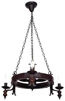 Люстра подвесная 586-723-03 Velante без плафона на 3 лампы, основание коричневое чёрное в стиле кантри Люстра подвесная 586-723-03 Velante без плафона на 3 лампы, основание коричневое чёрное в стиле кантри